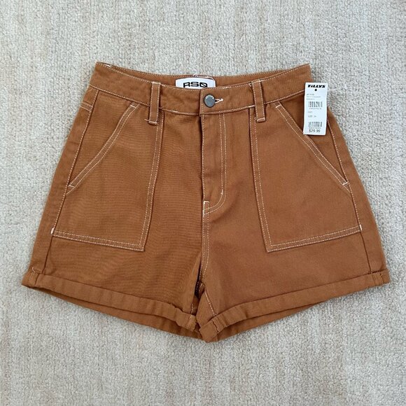 NWT Tillys RSQ High Rise Cargo Jeans Denim Shorts 24 - Picture 1 of 9